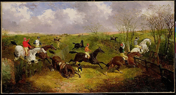 A Steeplechase (oil on canvas)