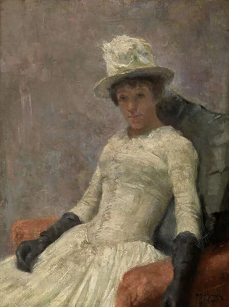 Stephanie in White, 1885 (oil on canvas)