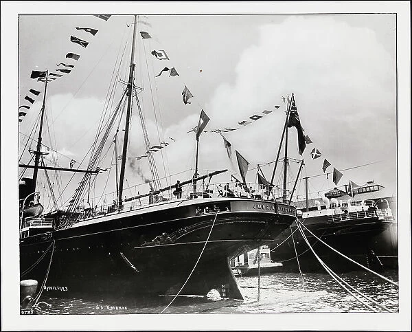 The stern of the S. S. 'Umbria'in dock, c. 1900 (b  /  w photo)