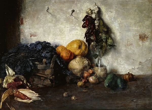 A Still-Life of Vegetables by a Wall, 1890 (oil on canvas)