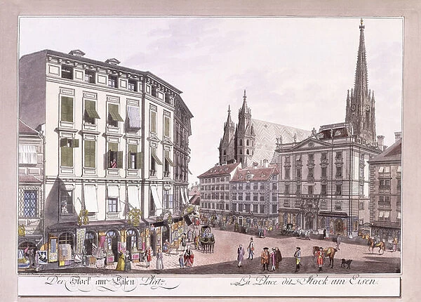Stock-im-Eisen-Platz, 1779-1792 (hand-coloured etching)