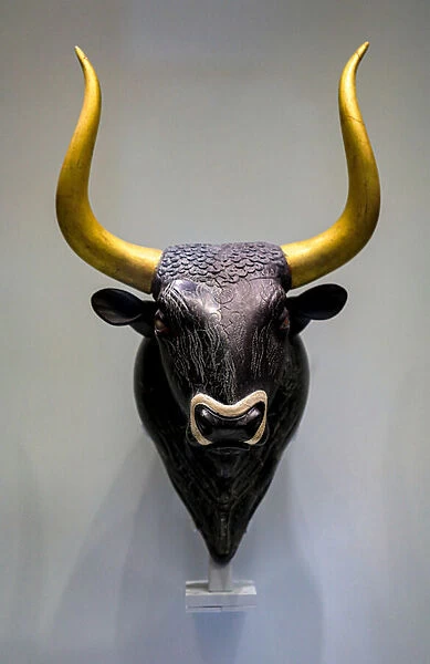Stone bulls head found in Knossos, 1600-1450 BC