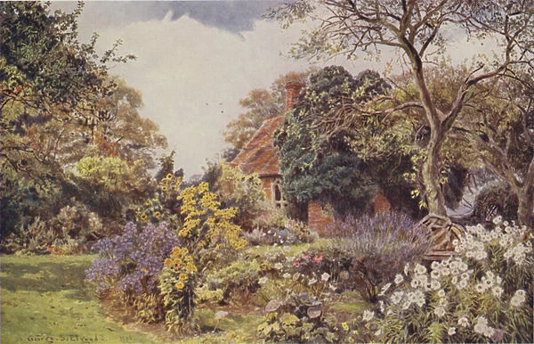 Stone Hall, Easton, the Friendship Garden (colour litho)