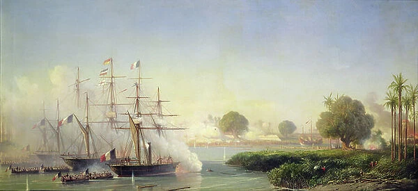 Storming the Citadel of Saigon by Vice Admiral Rigault de Genouilly, February 17, 1859 (oil on canvas)