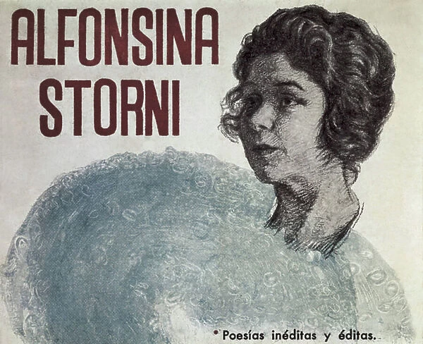 STORNI, Alfonsina (1892-1938). Latin-American poets of the modernist period. 'Poesias ineditas y editas'. Engraving. SPAIN. MADRID (AUTONOMOUS COMMUNITY). Madrid