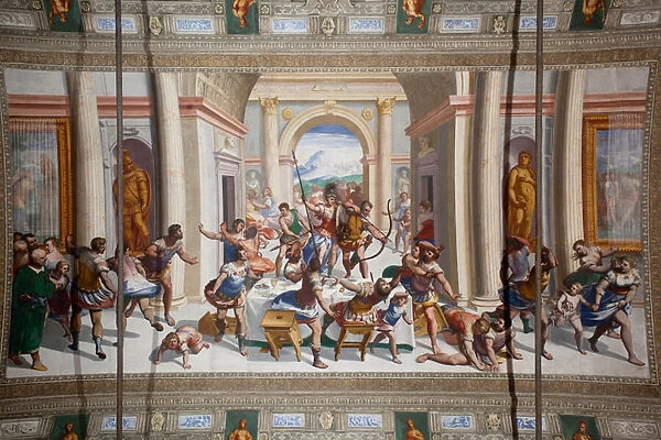 The story of Ulysses (the return), ceiling of Salone Cambiaso, 16th century (fresco)