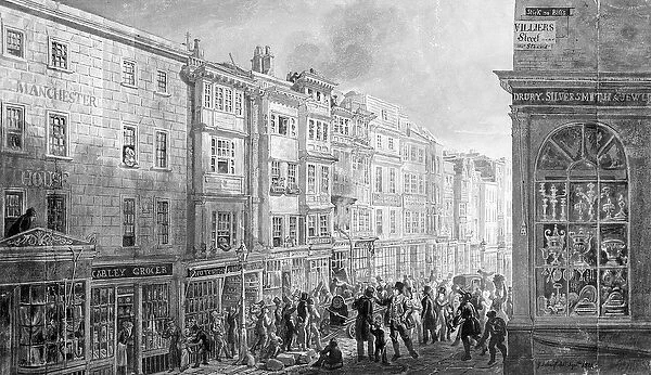 The Strand from the corner of Villiers Street, 1824 (w  /  c on paper)