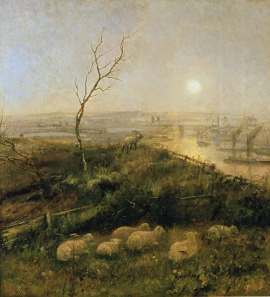 Strayed, a Moonlight Pastoral, 1878 (oil on canvas)