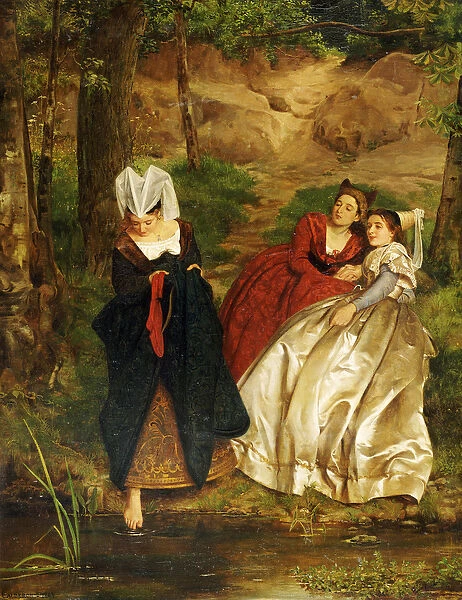 At the Stream, 1864 (oil on canvas)