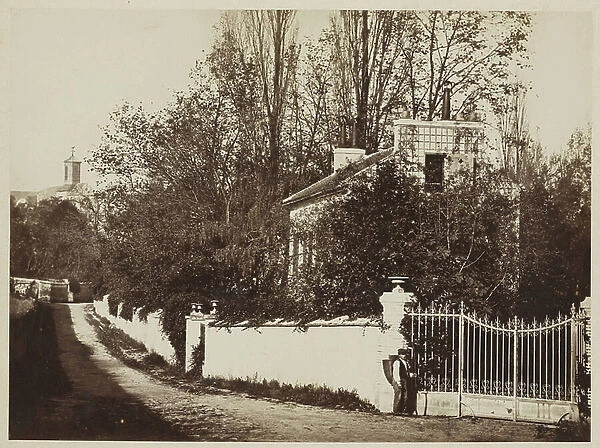 Street in Louveciennes, c.1869 (albumen print from glass negative)