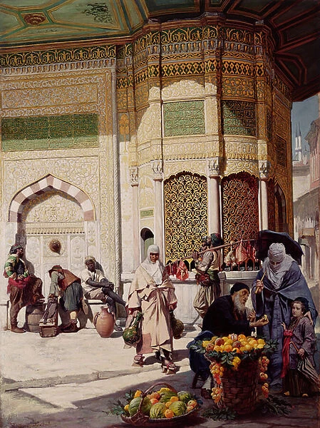 Street Merchant in Istanbul, 1883 (oil on canvas)