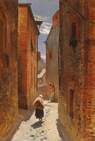 Street in the Old Town, 1873 (oil on canvas)
