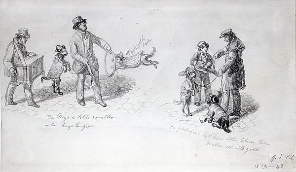 Street Performers, c. 1839-43 (pencil on paper)