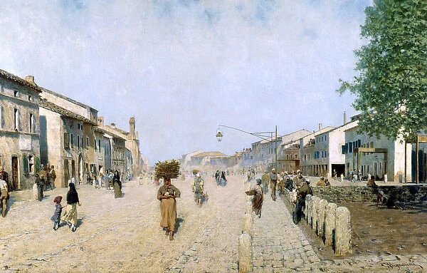 A Street in Ravenna, 1874 (oil on canvas)