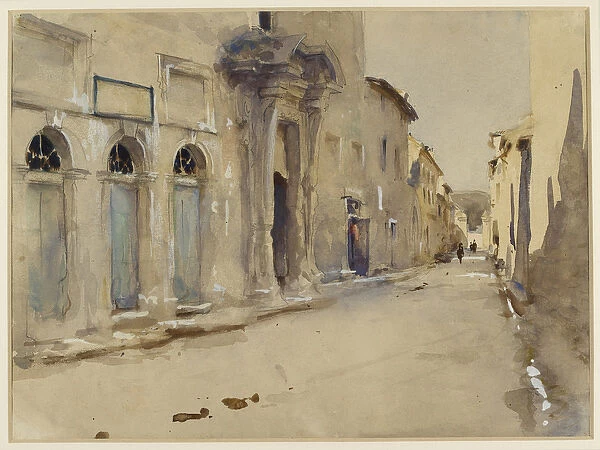 A Street in Spain (watercolour over graphite with touches of bodycolour)
