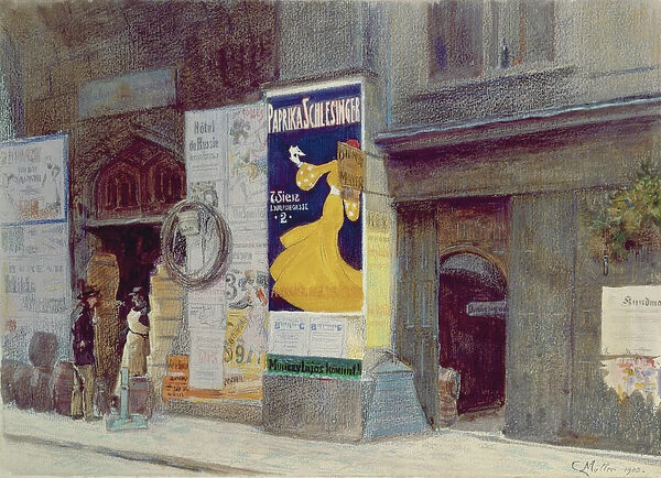 A Street in Vienna, 1903 (watercolour)