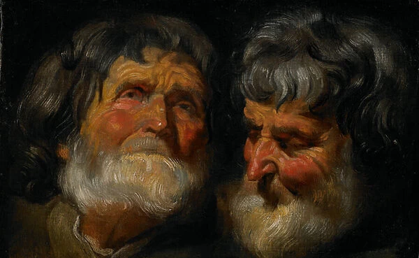 Two studies of the head of an old man, c. 1630 (oil on canvas)