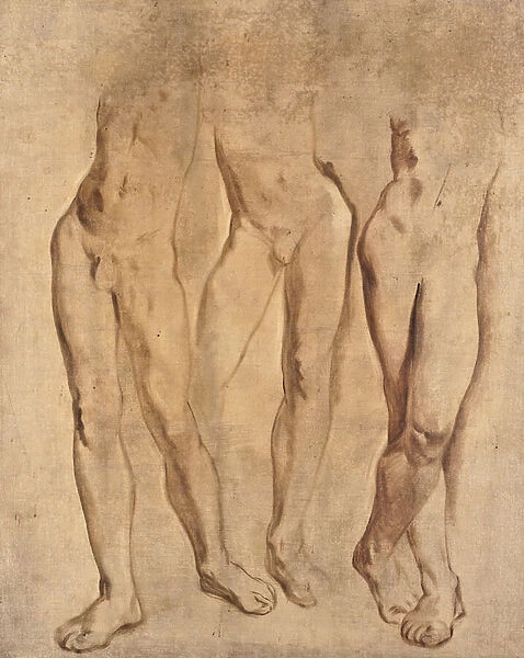 Three studies of a male nude, c. 1923-24 (oil on canvas)