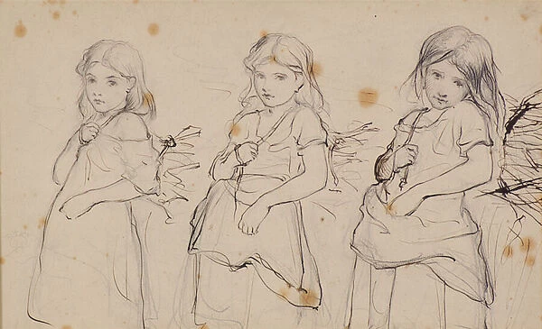 Studies for a Picture, 1862-63 (pencil & ink)