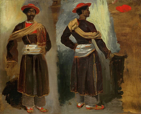 Two Studies of a Standing Indian from Calcutta, c. 1823-24 (oil on canvas)