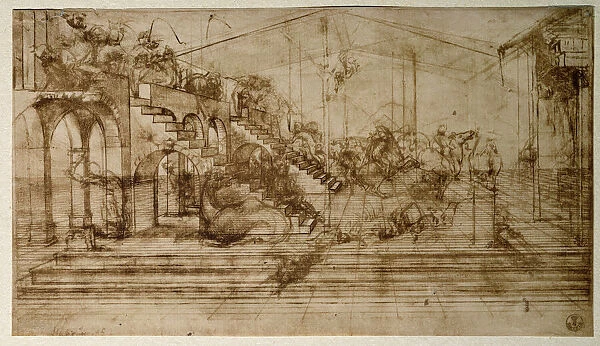 Study for the Adoration of the Magi (Pencil drawing, 15th-16th century)