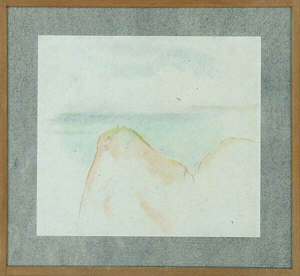 Study of cliff tops (coloured pencil on paper)