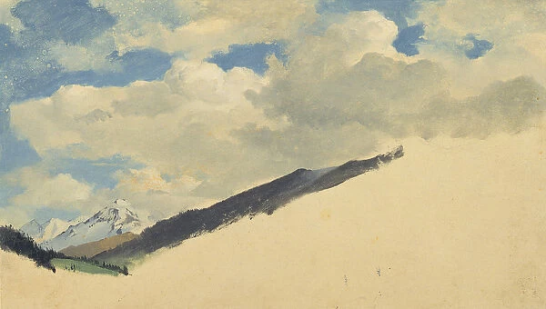 Study of Clouds with Mountain Tops, 1830 (oil on canvas)