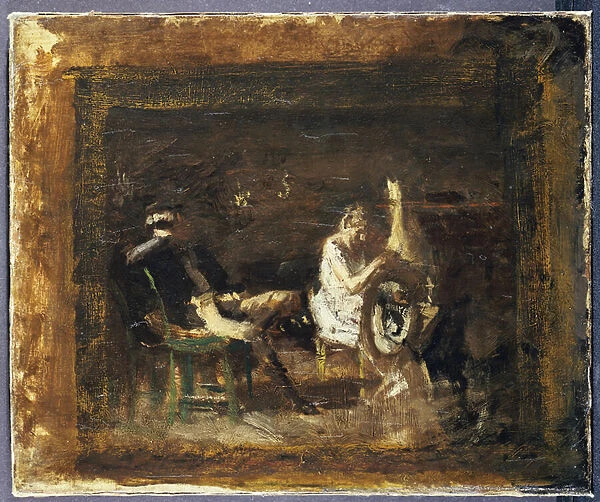 Study for Courtship (oil on canvas)