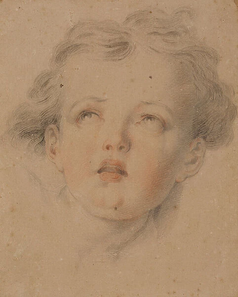 Study of a Cupid (coloured chalks on paper)