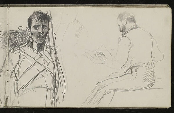 Study for Dawn of Waterloo, 1893 (pencil on paper)