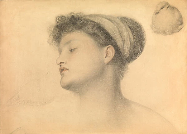 Study for Girl with Doves (pencil & coloured chalks on paper)