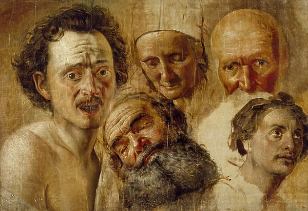 Study of Heads, c. 1830 (oil on board)