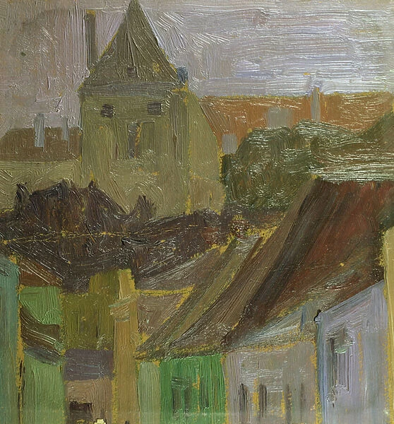 Study of Houses (oil on canvas)
