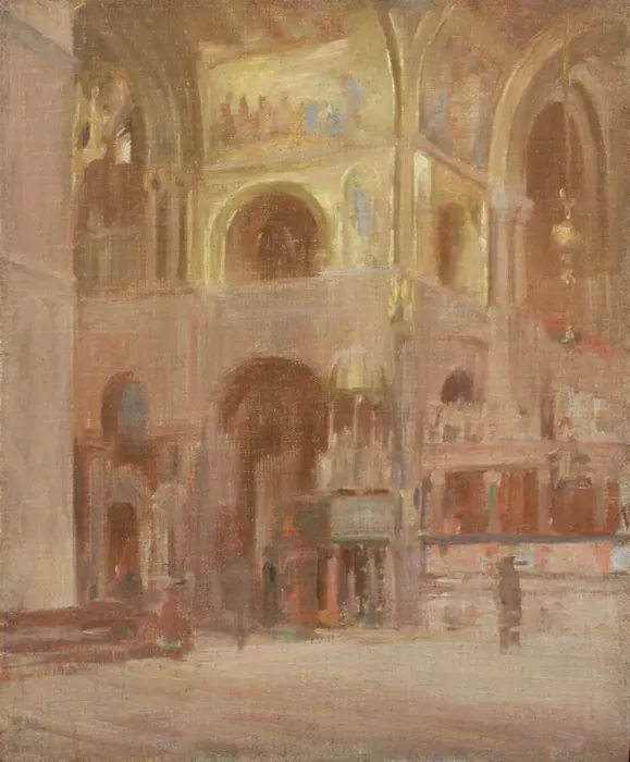 Framed Print : Study for Interior of St Mark's, Venice, 1895-96 (oil on canvasboard)