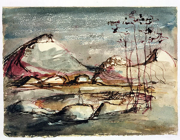 Study for a Landscape, 1957 (ink and w  /  c on paper)