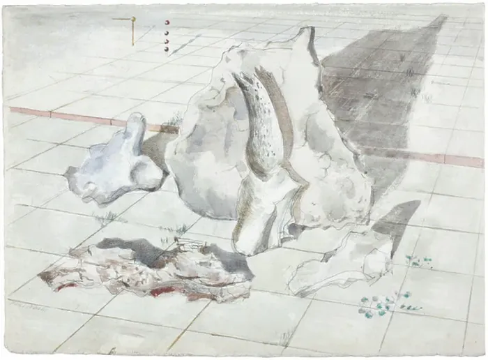 Framed Print : Study for Landscape of Bleached Objects, 1934 (watercolour and pencil on paper) Framed Print : Study for Landscape of Bleached Objects, 1934 (watercolour and pencil on paper)
