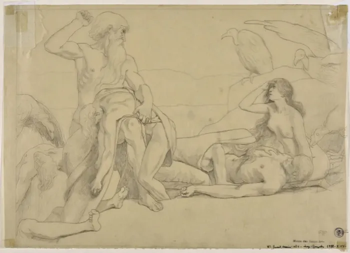 Framed Print : Study for Les tears'(drawing)