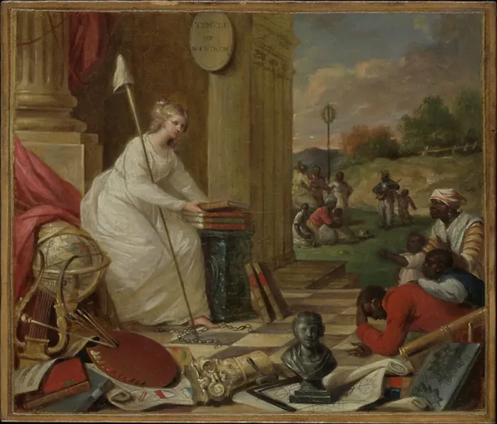 Framed Print : Study For Liberty Displaying the Arts and Sciences, or The Genius of America Encouraging the Emancipation of the Blacks, c. 1791-92 (oil on canvas)