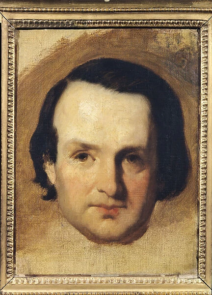 Study for a portrait of Victor Hugo (1802-85) c. 1836 (oil on canvas)