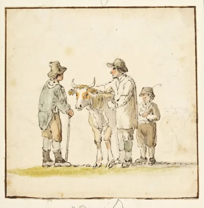 Framed Print : Study of rustic figures (ink on paper) Framed Print : Study of rustic figures (ink on paper)