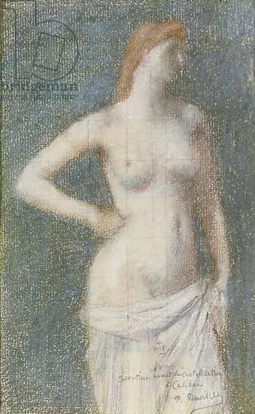 Study of a woman for Caliban, c. 1850 (pastel & chalk on paper)