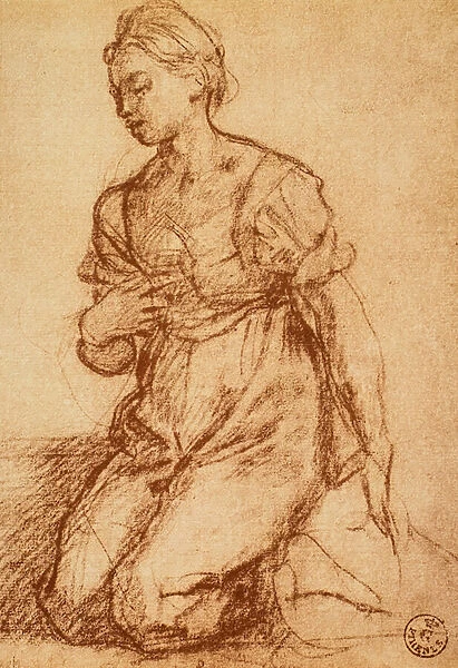 Study of a woman; drawing by Andrea del Sarto. Gabinetto dei Disegni e delle Stampe, Uffizi Gallery, Florence