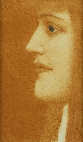 Study of a Woman in Profile, 1910 (coloured chalk on paper)