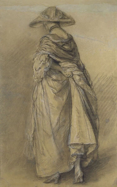 Study of a Woman, seen from the Back (black challk and stump