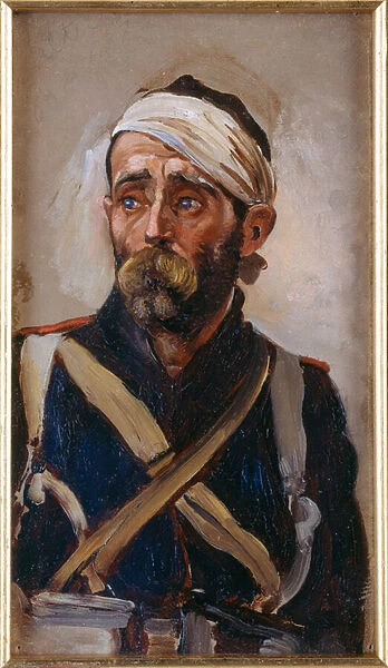 Study of a Wounded Guardsman, Crimea, c. 1874 (oil on board)