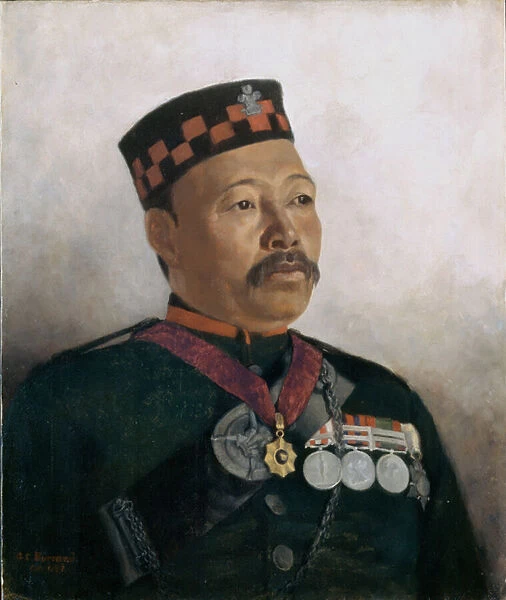 Subadar Major Judbhir Thapa, 2nd Gurkha Regiment, 1893 (oil on canvas)