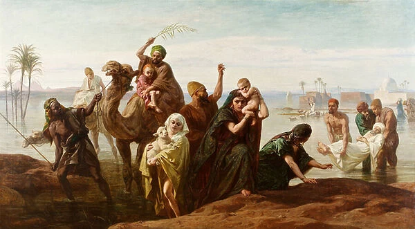 The Sudden Rising of the Nile, 1865 (oil on canvas)