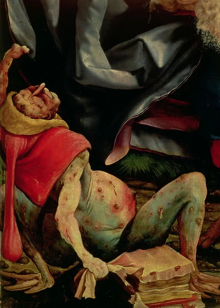 Suffering Man, detail from the reverse of the Isenheim Altarpiece, c. 1510-15 (oil on panel)