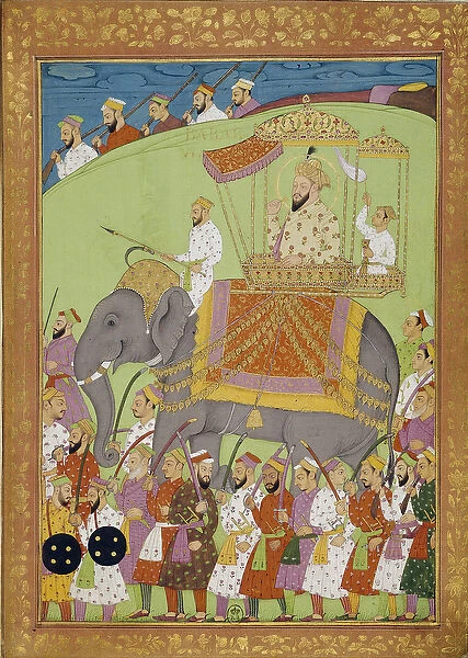 Sultan Babes on an elephant. Indian and Persian miniatures in '