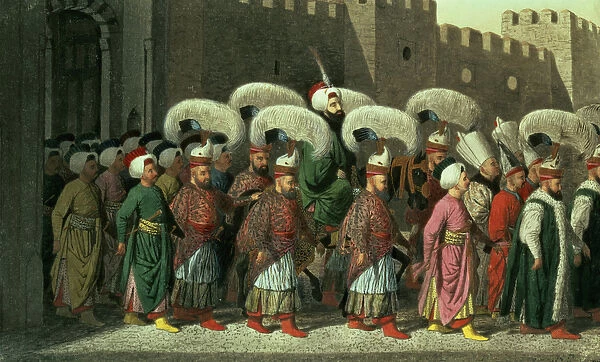 Sultan Mahmud II in Procession, 1809 (w  /  c on paper)